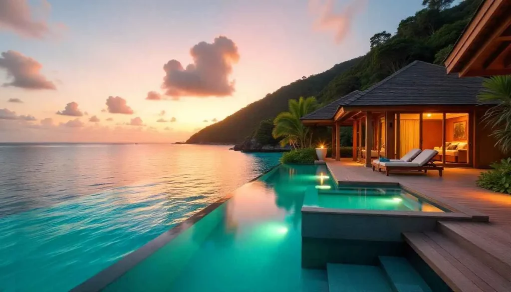 Luxury overwater villa at a Seychelles luxury resort