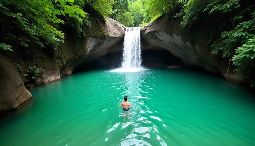 Swimming at Khlong Chao Waterfall in Koh Kood