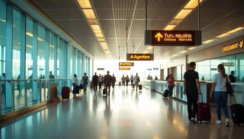Baggage claim area at Cancún International Airport (CUN).