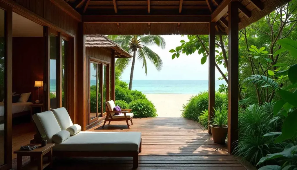 A private jungle villa at a Radhanagar Beach resort.