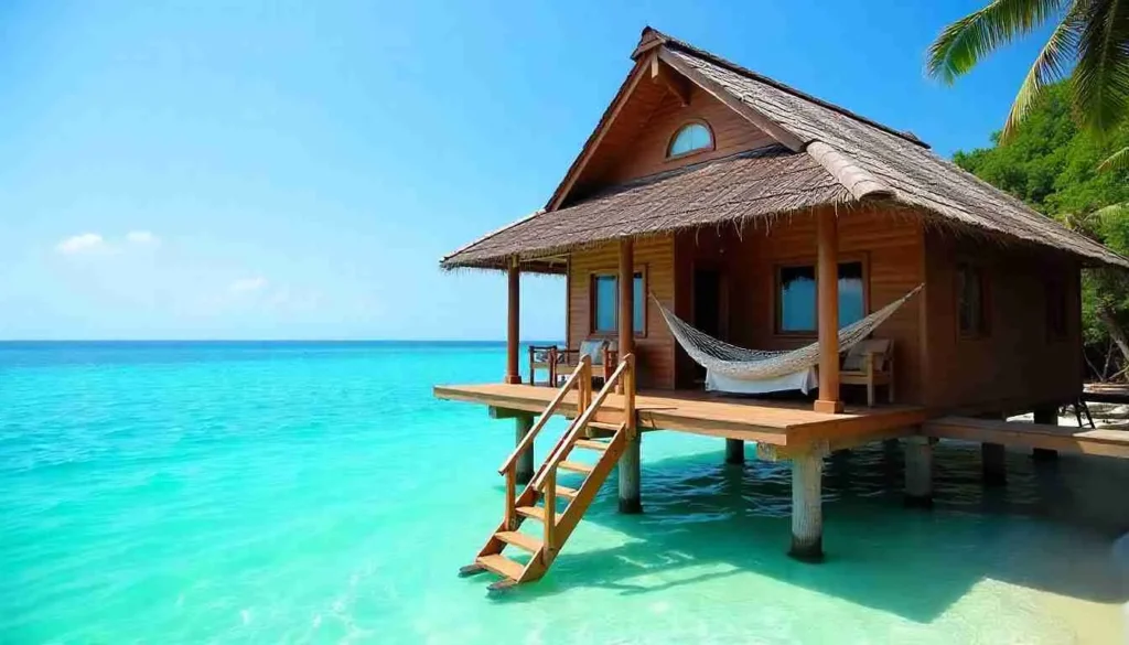 A classic overwater bungalow at a Koh Kood resort.