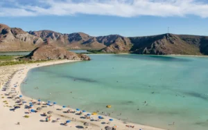 playa balandra la paz mexico aerial beach